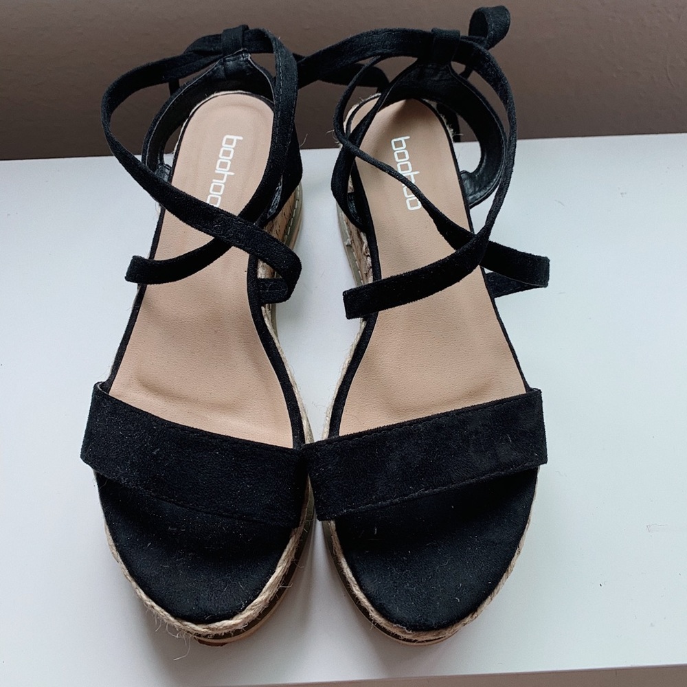 boohoo black espadrilles